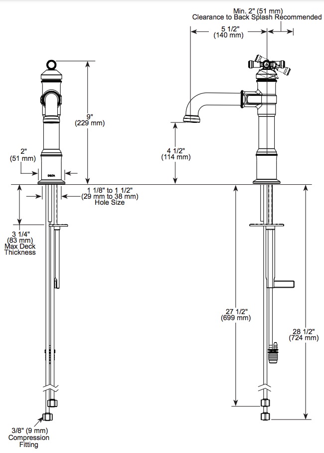 Delta 687-CZ-PR-DST Single Handle Bathroom Faucet