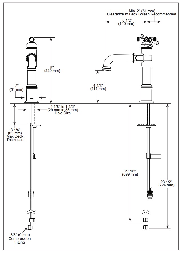Delta 687-PR-DST Single Handle Bathroom Faucet