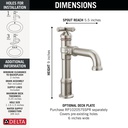 Delta 687-SS-PR-DST Single Handle Bathroom Faucet