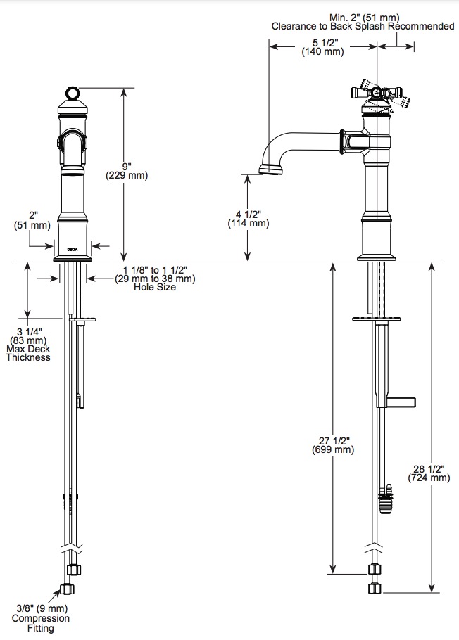 Delta 687-SS-PR-DST Single Handle Bathroom Faucet