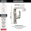 Delta 689-SS-PR-DST Tetra Single Handle Mid-Height Vessel Bathroom