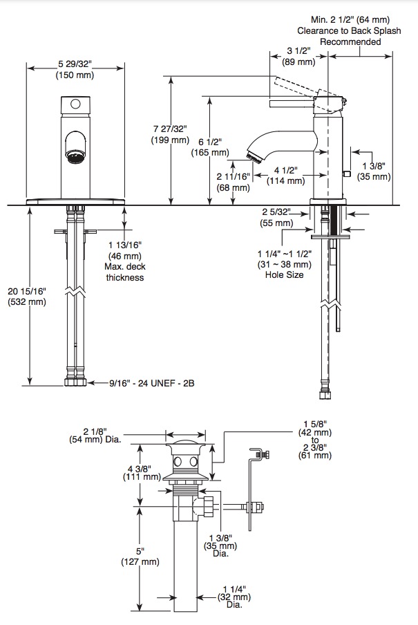 Delta 692LF-BL Tommy Solid Handle Lavatory Faucet 
