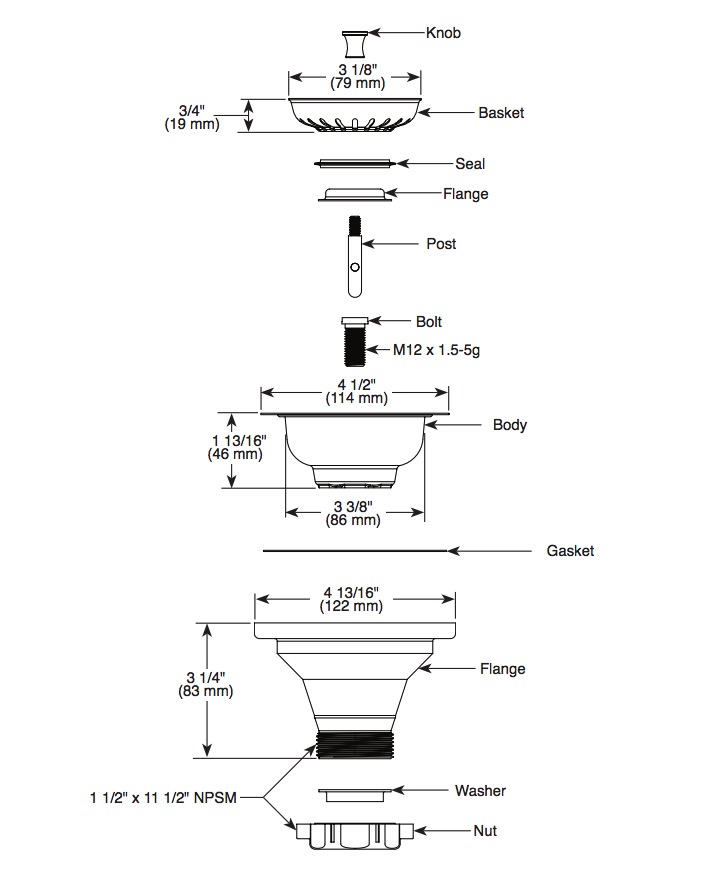 Delta 72010-AR Flange And Strainer Kitchen 