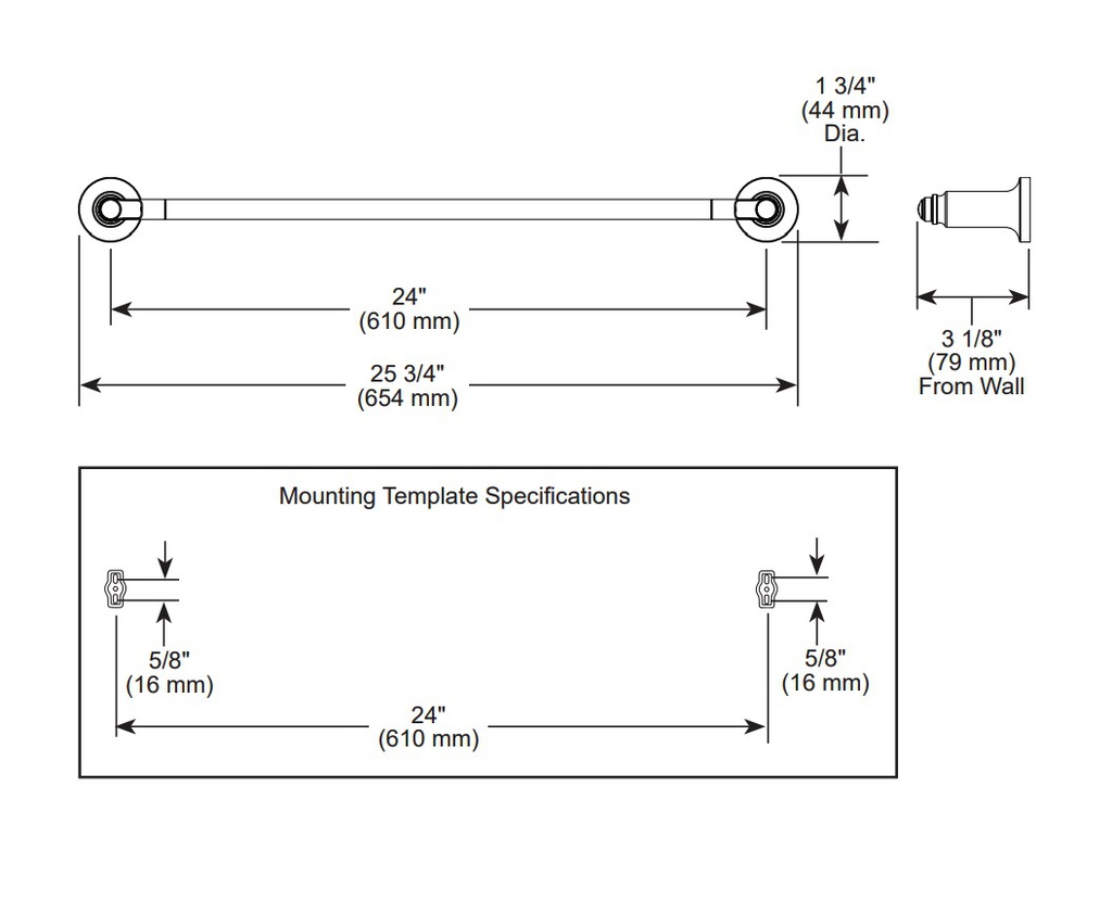 Delta 73524-CZ Saylor 24" Towel Bar