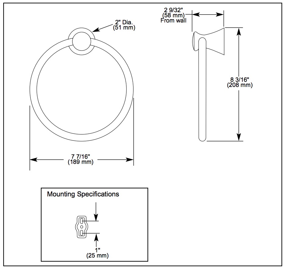Delta 73846-RB Lahara Towel Ring 
