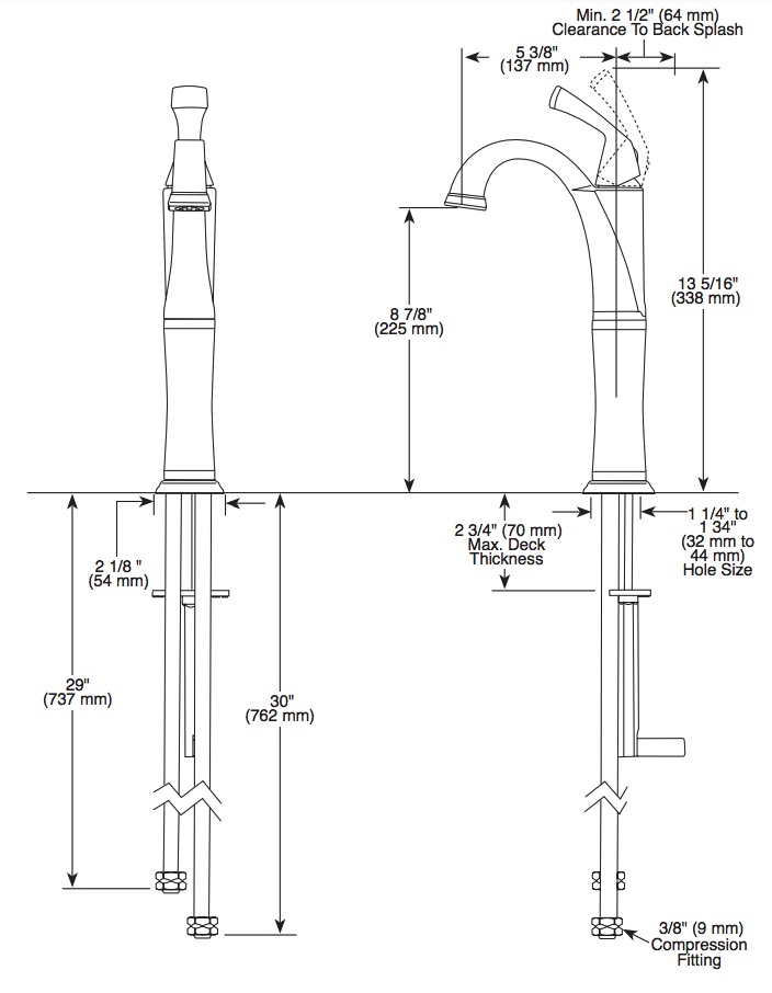 Delta 751-CZ-DST Dryden Single Handle Centerset Lavato 