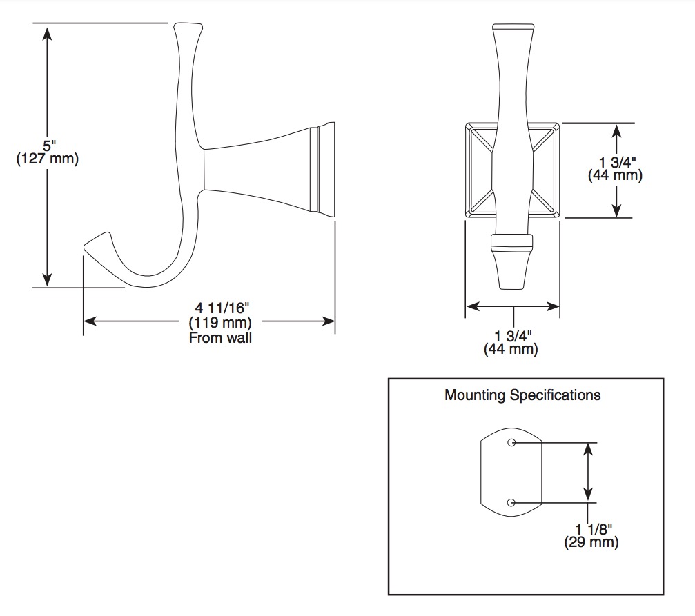 Delta 75135-CZ Dryden Robe Hook 
