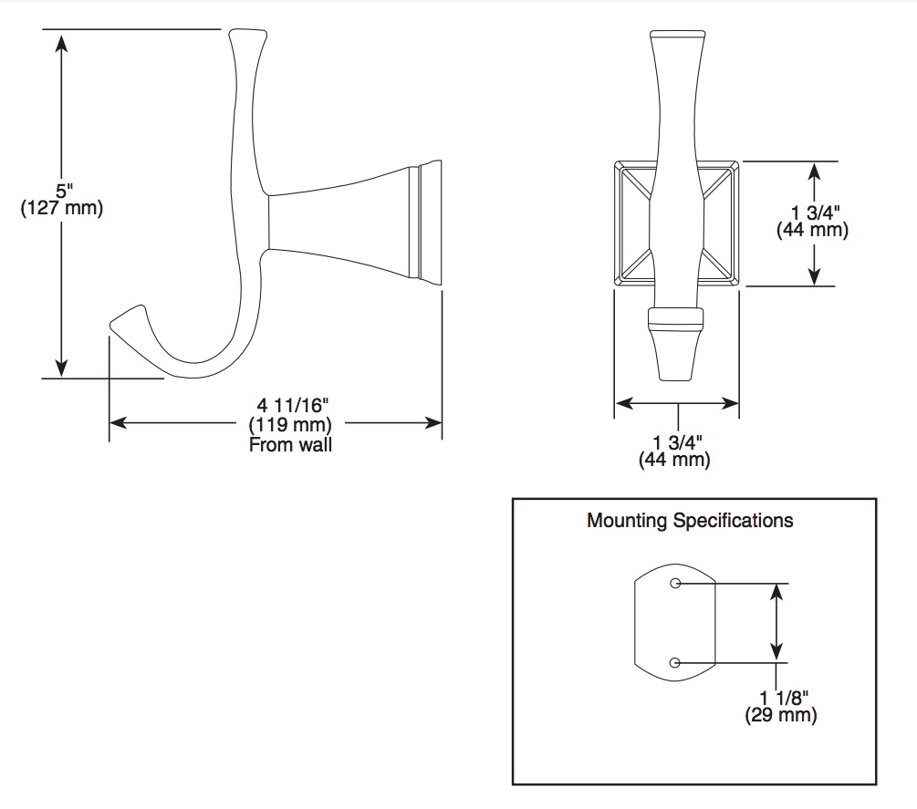 Delta 75135-RB Dryden Robe Hook 