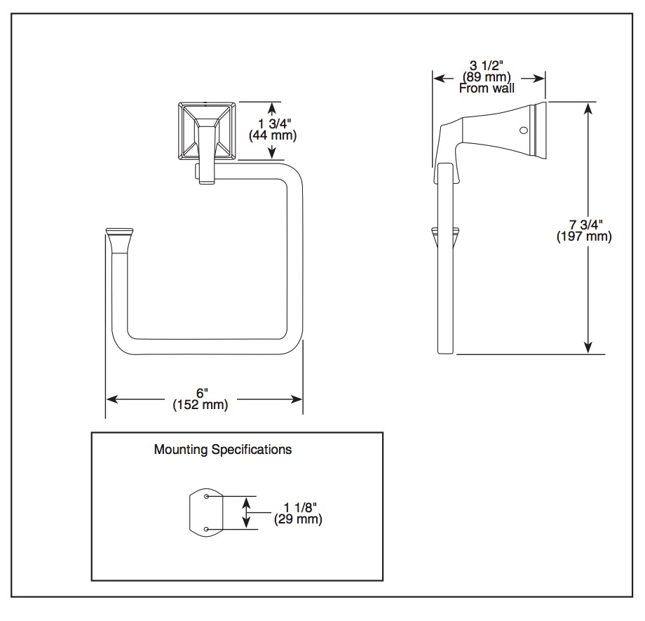 Delta 75146-CZ Dryden Towel Ring 