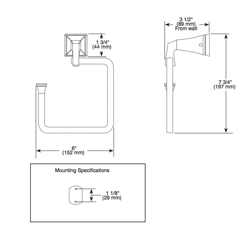 Delta 75146-PN Dryden Towel Ring 