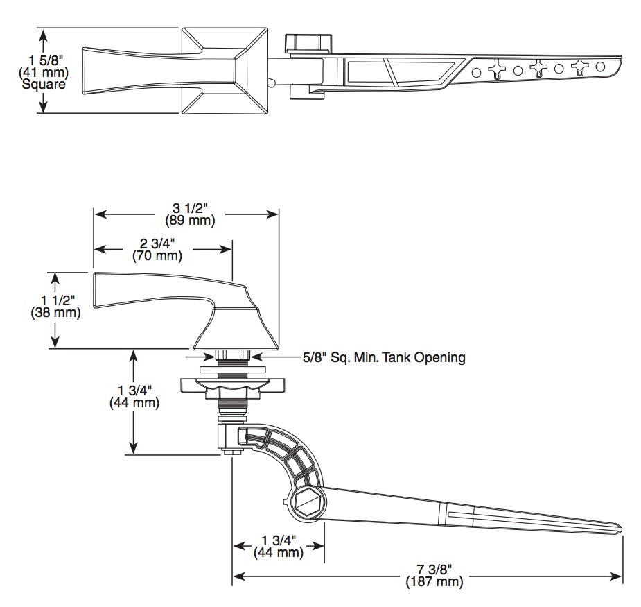 Delta 75160-BL Ashlyn Universal Tank Lever 