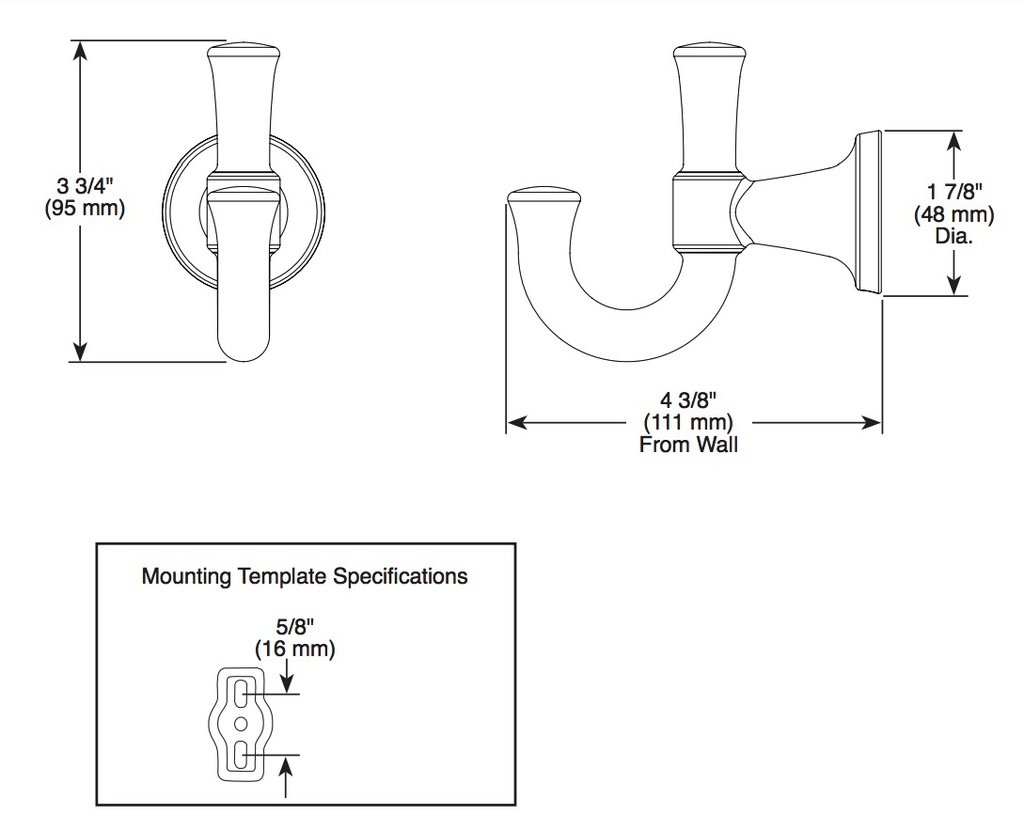 Delta 75635 Dorval Robe Hook 