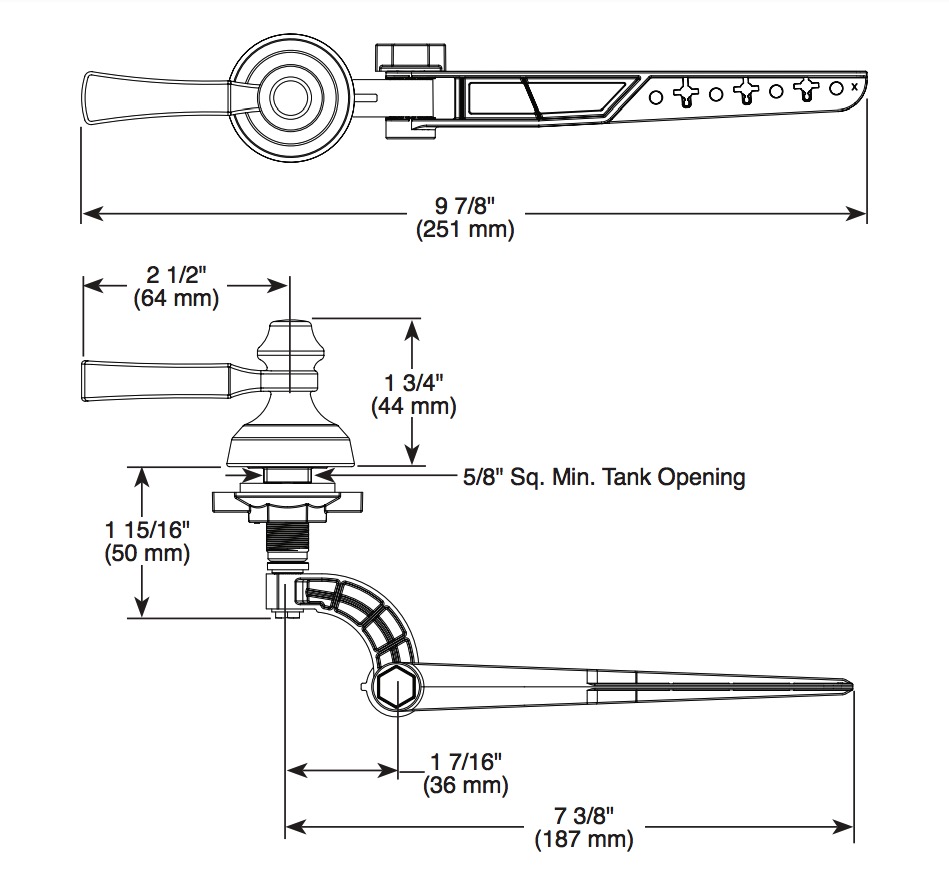 Delta 75660-BL Dorval Universal Tank Lever 