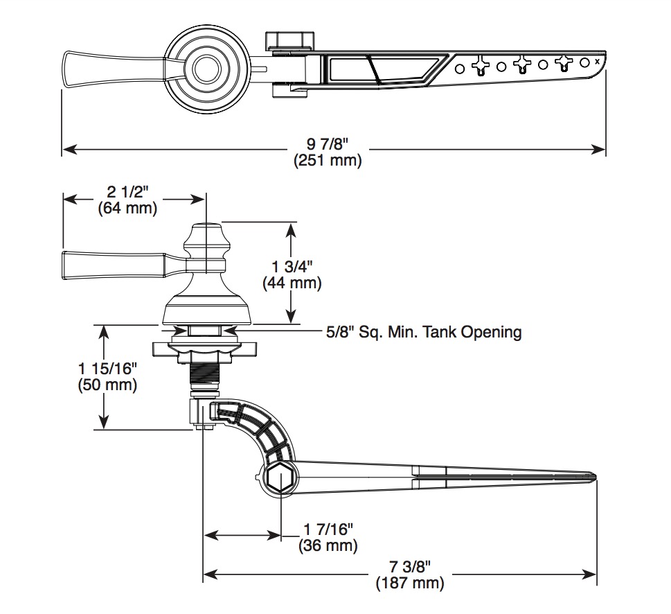 Delta 75660-CZ Dorval Universal Tank Lever 