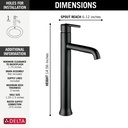Delta 759-BL-DST Trinsic Vessel Riser Matte Black
