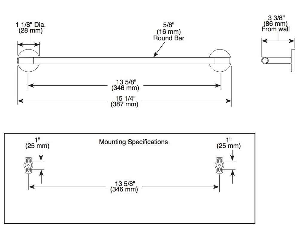 Delta 75912-CZ Trinsic 12" Towel Bar 