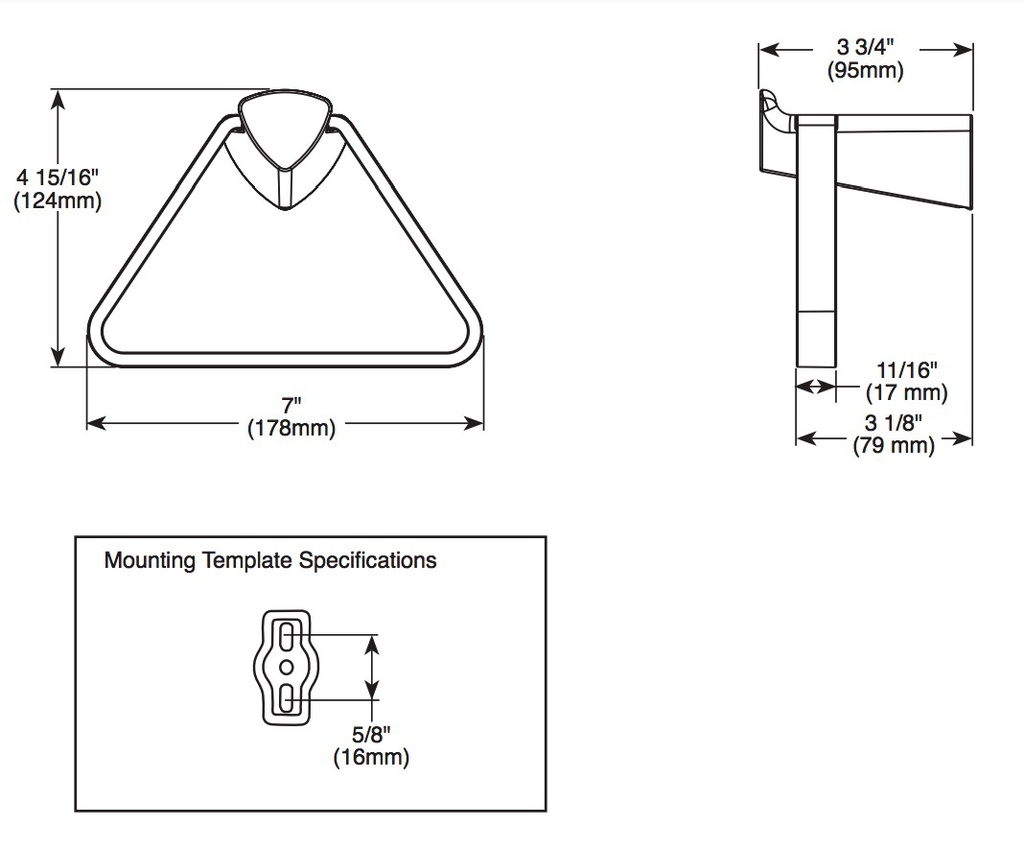 Delta 77446 Zura Triangular Towel Holder 
