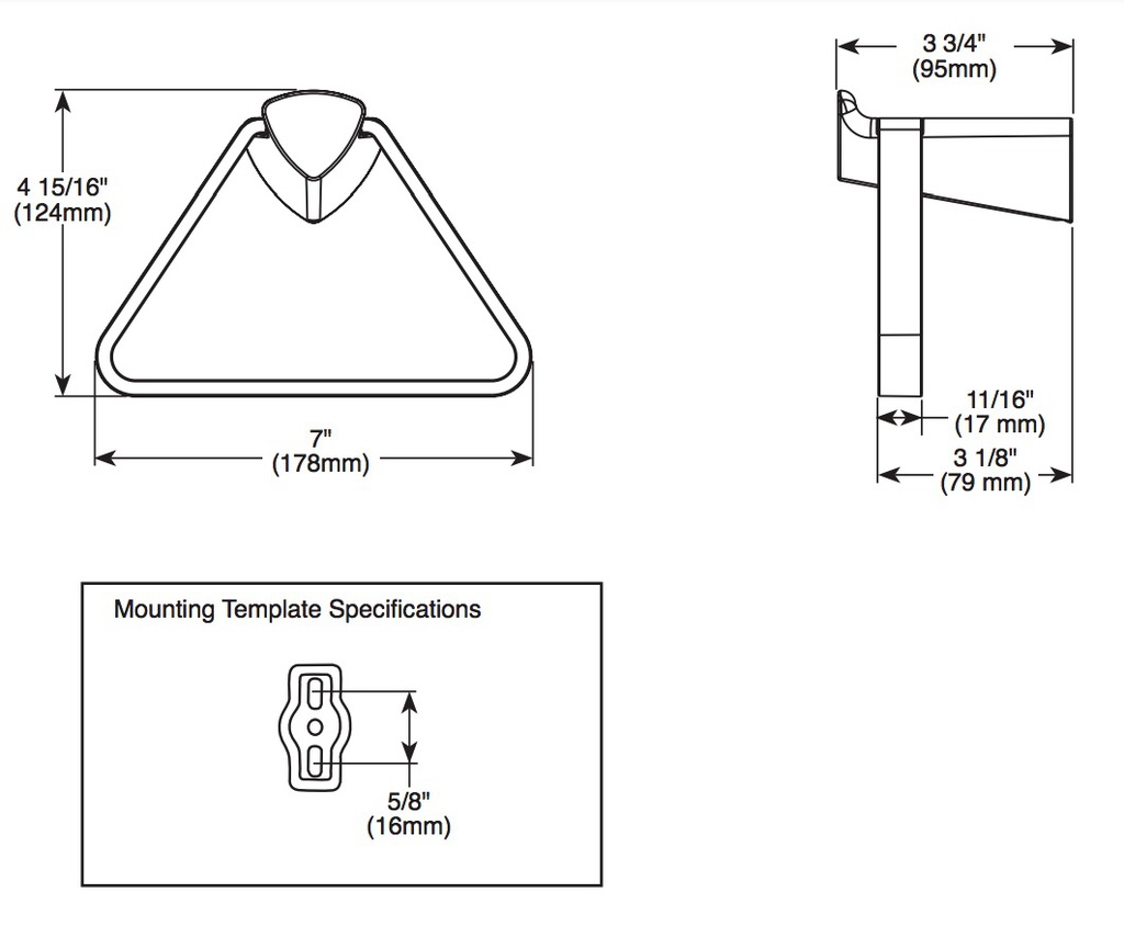 Delta 77446-BL Zura Triangular Towel Holder 