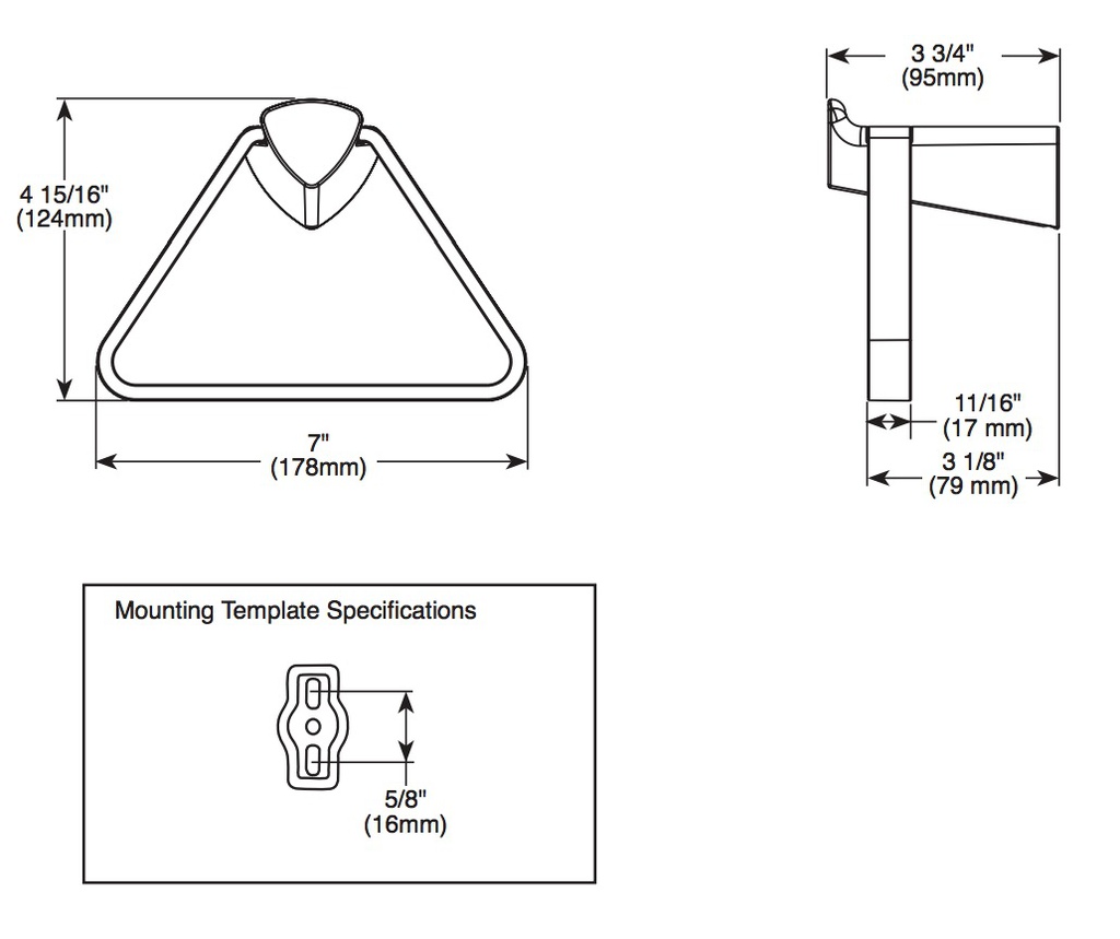 Delta 77446-CZ Zura Triangular Towel Holder 