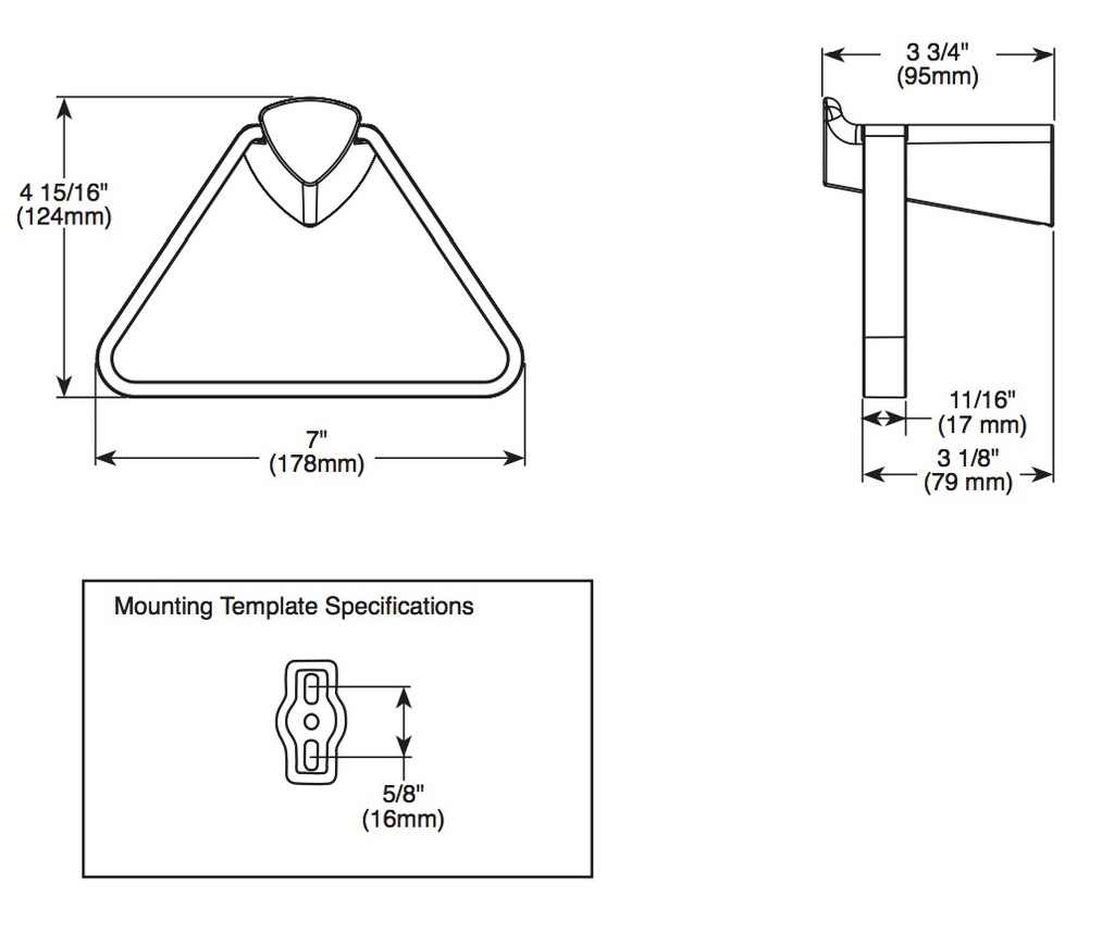 Delta 77446-SS Zura Triangular Towel Holder 