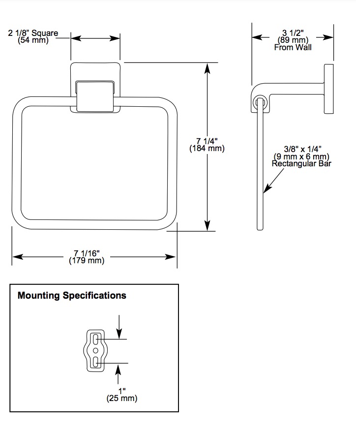 Delta 77546-BL Ara Towel Ring 