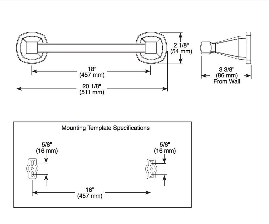 Delta 77618-CZ Stryke 18" Towel Bar 