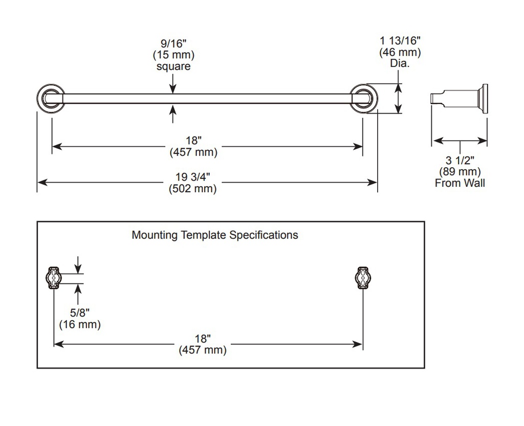 Delta 78918-CZ Tetra 18" Towel Bar