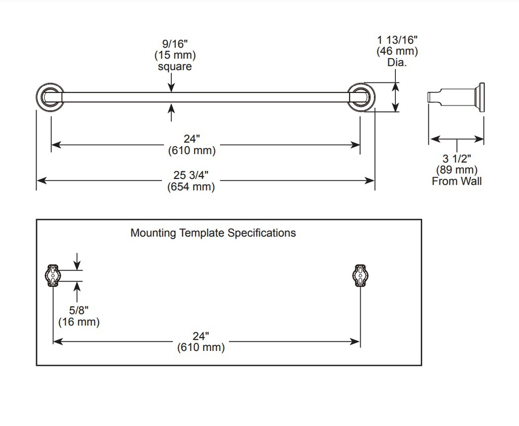 Delta 78924-BL Tetra 24" Towel Bar