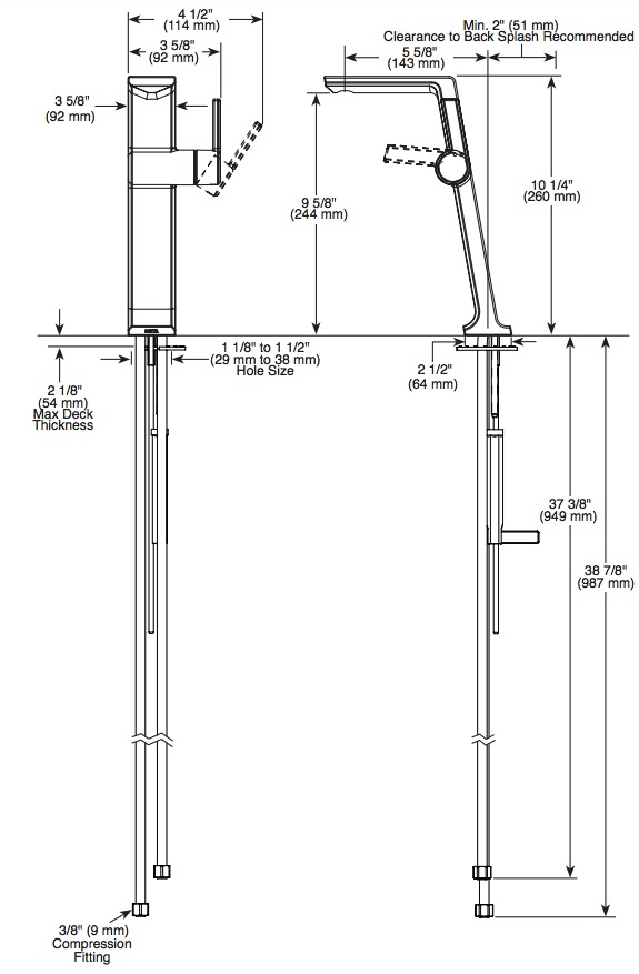 Delta 799-PR-DST Single Handle Vessel Faucet Drain