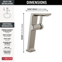 Delta 799-SS-PR-DST Single Handle Vessel Faucet Drain