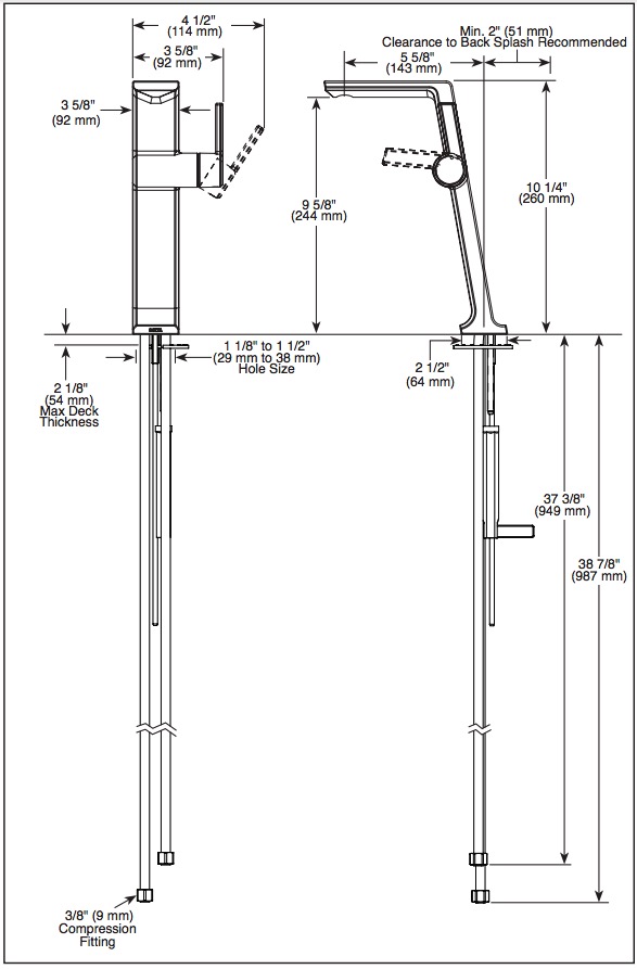 Delta 799-SS-PR-DST Single Handle Vessel Faucet Drain