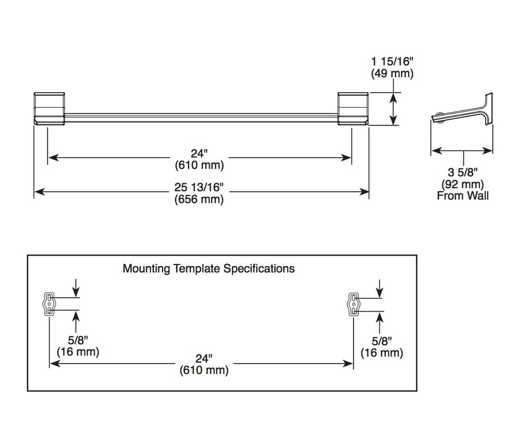 Delta 79924-BL Pivotal 24" Towel Bar 