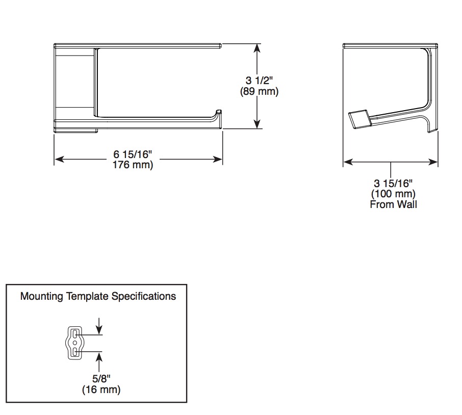Delta 79956-BL Pivotal Tissue Holder With Shelf 