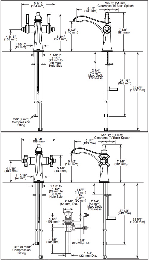 Delta 856-CZ-DST Dorval Single Hole Monoblock Bathroom Faucet 