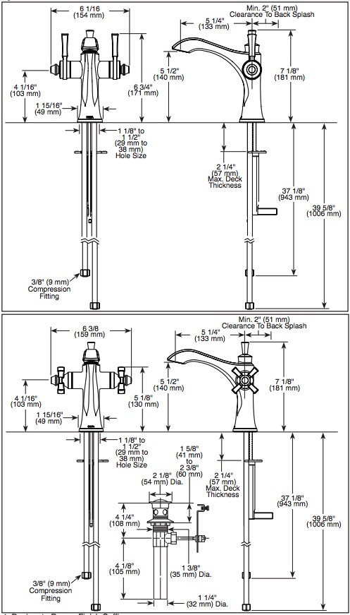 Delta 857-DST Dorval Single Hole Monoblock Bathroom Faucet 