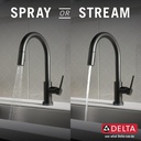 Delta 9159T-BL-DST Trinsic Single Handle Pull-Down Kitchen Faucet Featuring Touch2O(R)  Matte Black