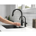 Delta 9159T-BL-DST Trinsic Single Handle Pull-Down Kitchen Faucet Featuring Touch2O(R)  Matte Black