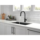 Delta 9159T-BL-DST Trinsic Single Handle Pull-Down Kitchen Faucet Featuring Touch2O(R)  Matte Black