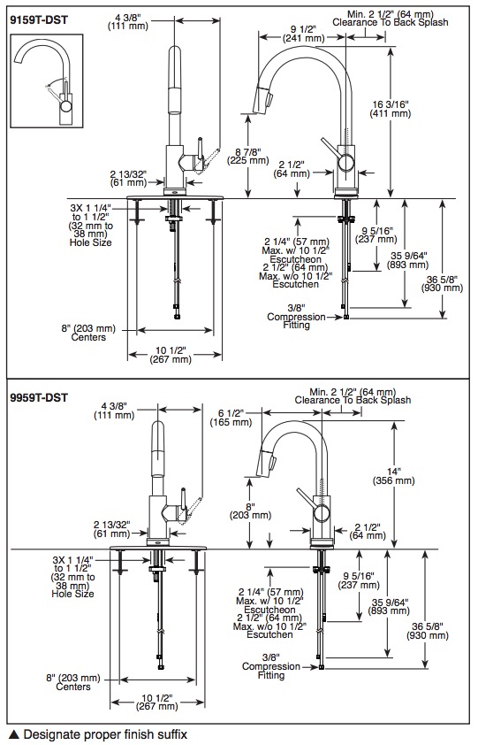Delta 9159T-BL-DST Trinsic Single Handle Pull-Down Kitchen Faucet Featuring Touch2O(R)  Matte Black