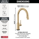 Delta 9159T-CZ-DST Trinsic Pull-Down Kitchen Faucet W/T2O 