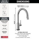 Delta 9159TL-AR-DST Pulldown Touchless Kitchen Faucet Arctic Stainless