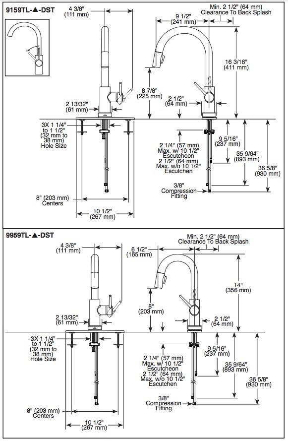 Delta 9159TL-AR-DST Pulldown Touchless Kitchen Faucet Arctic Stainless