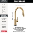 Delta 9159TL-CZ-DST Pulldown Touchless Kitchen Faucet Champagne Bronze