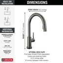 Delta 9159TL-KS-DST Pulldown Touchless Kitchen Faucet Black Stainless