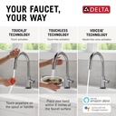 Delta 9159TLV-AR-DST Pulldown Touchless Voiceiq Kitchen Faucet Arctic Stainless