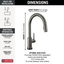 Delta 9159TLV-KS-DST Pulldown Touchless Voiceiq Kitchen Faucet Black Stainless