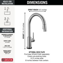 Delta 9159TV-AR-DST Trinsic Voiceiq Single-Handle Pull-Down Kitchen Faucet Touch2O 