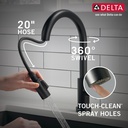 Delta 9159TV-BL-DST Trinsic Voiceiq Single-Handle Pull-Down Kitchen Faucet Touch2O Matte Black