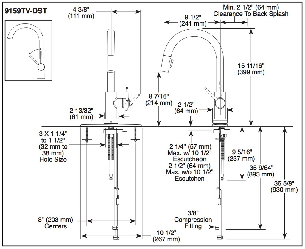 Delta 9159TV-BL-DST Trinsic Voiceiq Single-Handle Pull-Down Kitchen Faucet Touch2O Matte Black