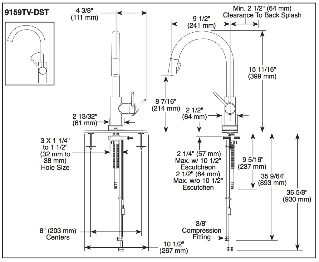 Delta 9159TV-DST Trinsic Voiceiq Single-Handle Pull-Down Kitchen Faucet Touch2O 